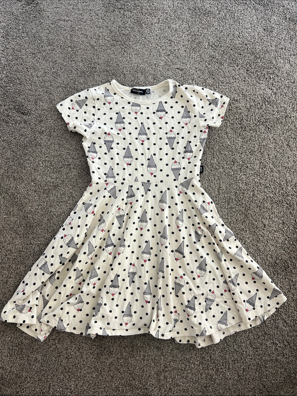 Cream Ice Cream & Polka Dot Twirl Dress for Girls